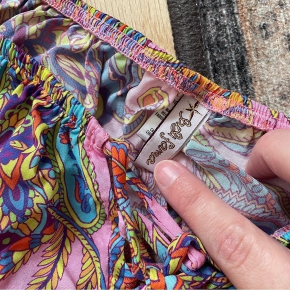 Luli Fama NWOT Pinkin About You Pink Paisley Crop Top Medium - Picture 7 of 9